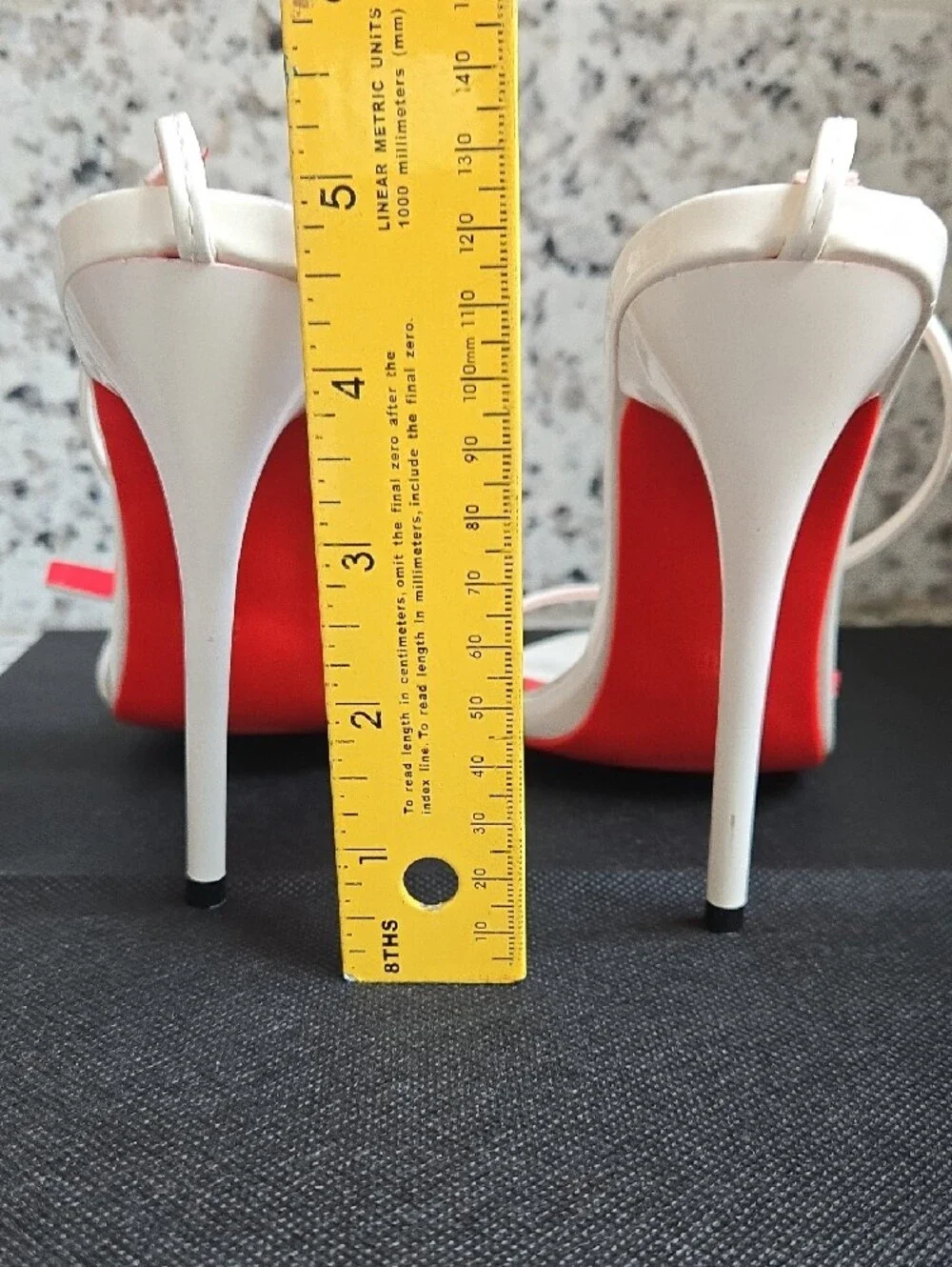 Women's White Pointed Slingback Heels with Red Insole
